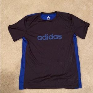 Adidas blue and black kid tee